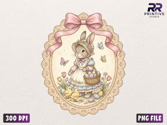 Download Vintage Easter Bunny Girl PNG - Premium Bundle