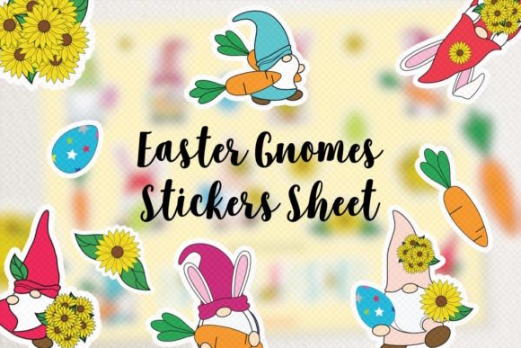 Download Easter Gnomes Stickers Sheet - Premium Resources
