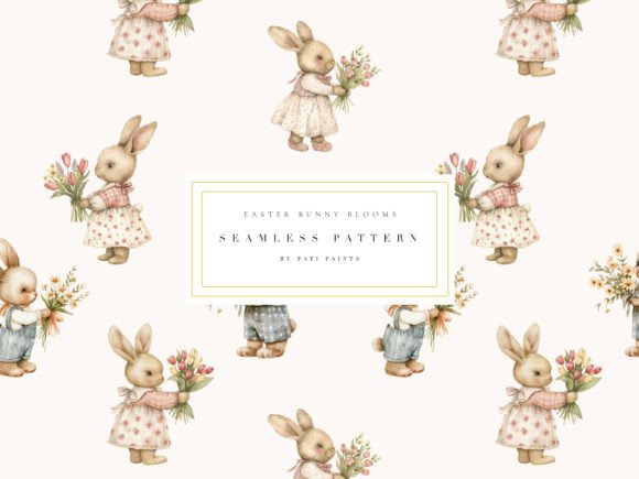 Download Easter Bunny Nursery Digital Paper - Bunny nursery Collection
