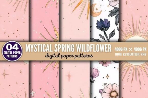 Download Mystical Spring Wildflower Patterns Digi - Patterns Collection