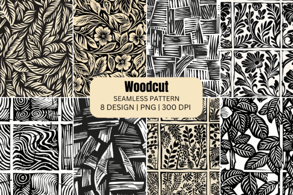Download Woodcut Seamless Patterns Background - Patterns Collection