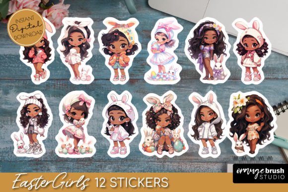Download Chibi Girl Printable Easter Stickers - Printable easter stickers Collection